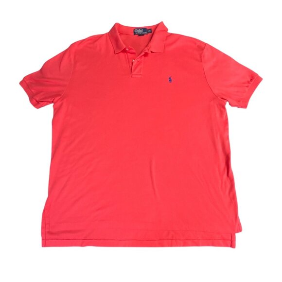 Polo By Ralph Lauren XXL Mens Coral Short Sleeve Shirt Small Blue Pony - Picture 1 of 6